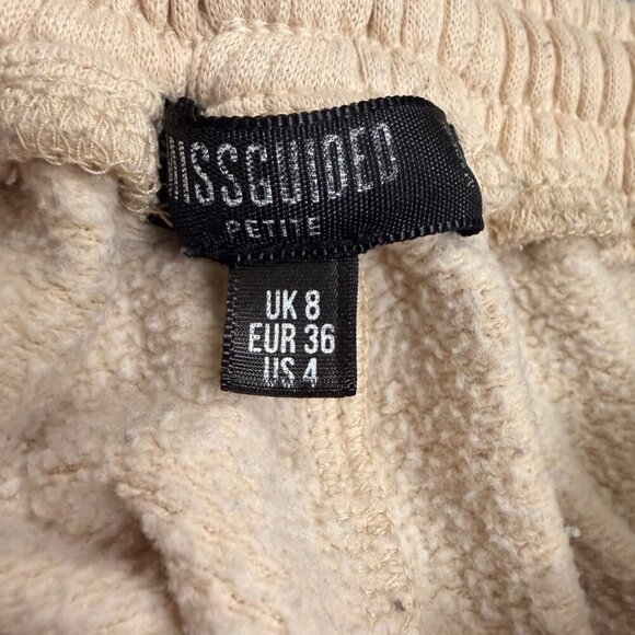 ✨ Missguided Petite Neutral Fleece-Lined Jogger Sweatpants (US 4 / UK 8) - Picture 8 of 9